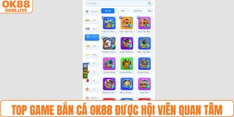 Top game bắn cá OK88 được hội viên quan tâm